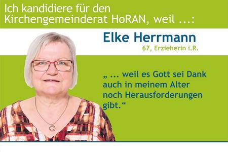 Quelle: M. Dahlinger für HoRAN Elke Herrmann kandidiert.