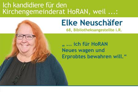 Quelle: M. Dahlinger für HoRAN Elke Neuschäfer kandidiert.
