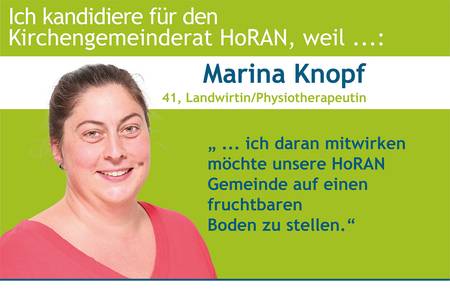 Quelle: M. Dahlinger für HoRAN Marina Knopf kandidiert